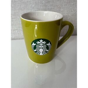 Starbucks Lime Green Ten Ounce Coffee Mug With Logo On Front